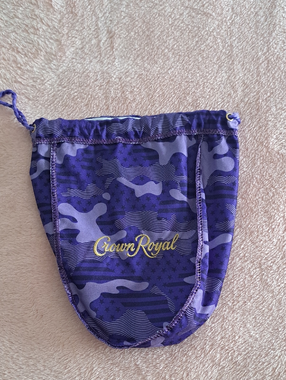Crown Royal Purple Camo Drawstring Bag